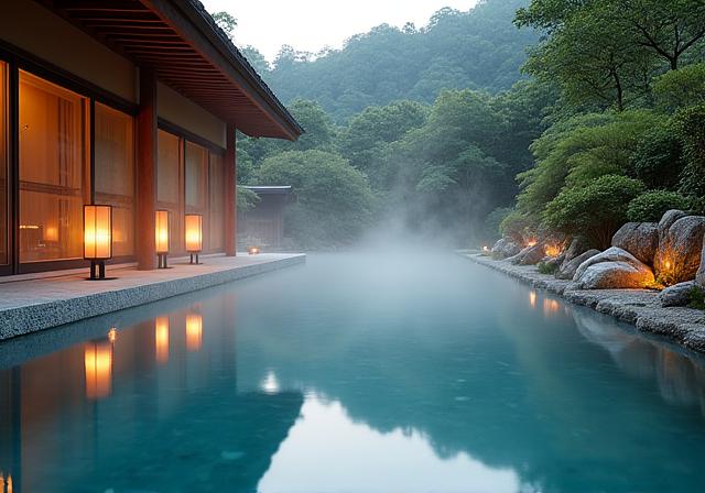 高級旅館の露天風呂